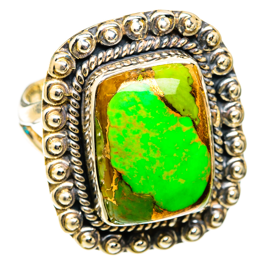 Green Copper Composite Turquoise Rings handcrafted by Ana Silver Co - RING118438 - Photo 2