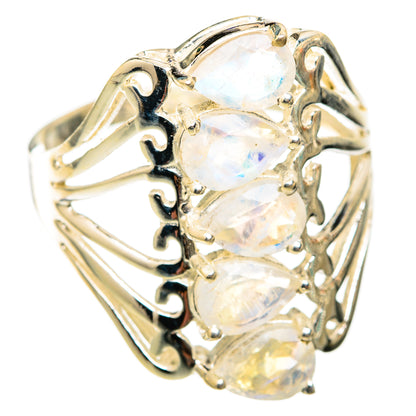 Rainbow Moonstone Rings handcrafted by Ana Silver Co - RING118443 - Photo 2