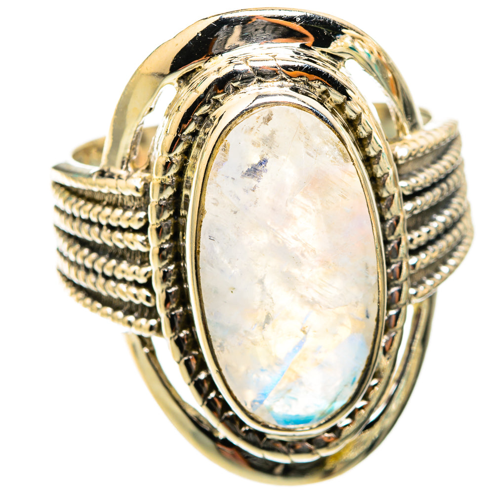 Rainbow Moonstone Rings handcrafted by Ana Silver Co - RING118444 - Photo 2
