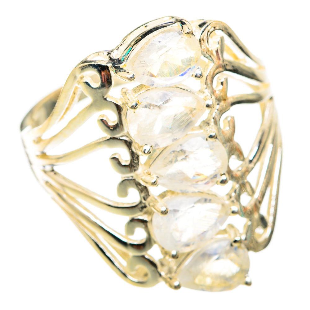 Rainbow Moonstone Rings handcrafted by Ana Silver Co - RING118455 - Photo 2