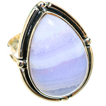 Blue Lace Agate Rings handcrafted by Ana Silver Co - RING118458 - Photo 2