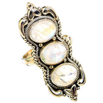 Rainbow Moonstone Rings handcrafted by Ana Silver Co - RING118459 - Photo 2