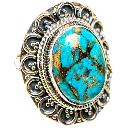 Blue Copper Composite Turquoise Rings handcrafted by Ana Silver Co - RING118471 - Photo 2