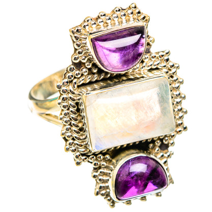Rainbow Moonstone Rings handcrafted by Ana Silver Co - RING118489 - Photo 2
