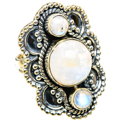Rainbow Moonstone Rings handcrafted by Ana Silver Co - RING118496 - Photo 2