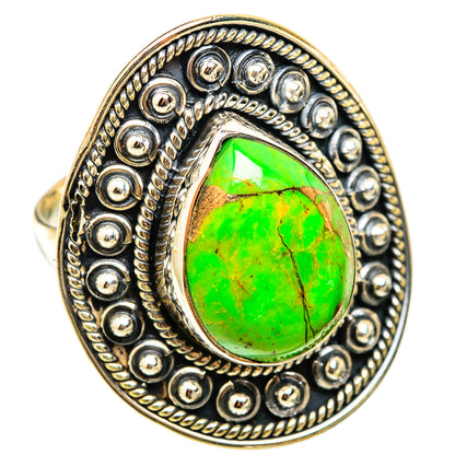 Green Copper Composite Turquoise Rings handcrafted by Ana Silver Co - RING118510 - Photo 2