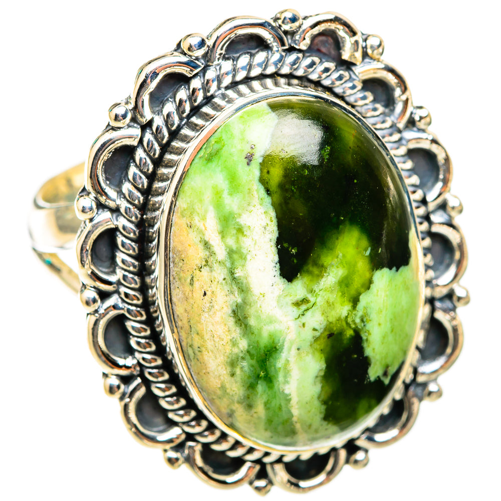 Australian Green Opal Rings handcrafted by Ana Silver Co - RING118512 - Photo 2