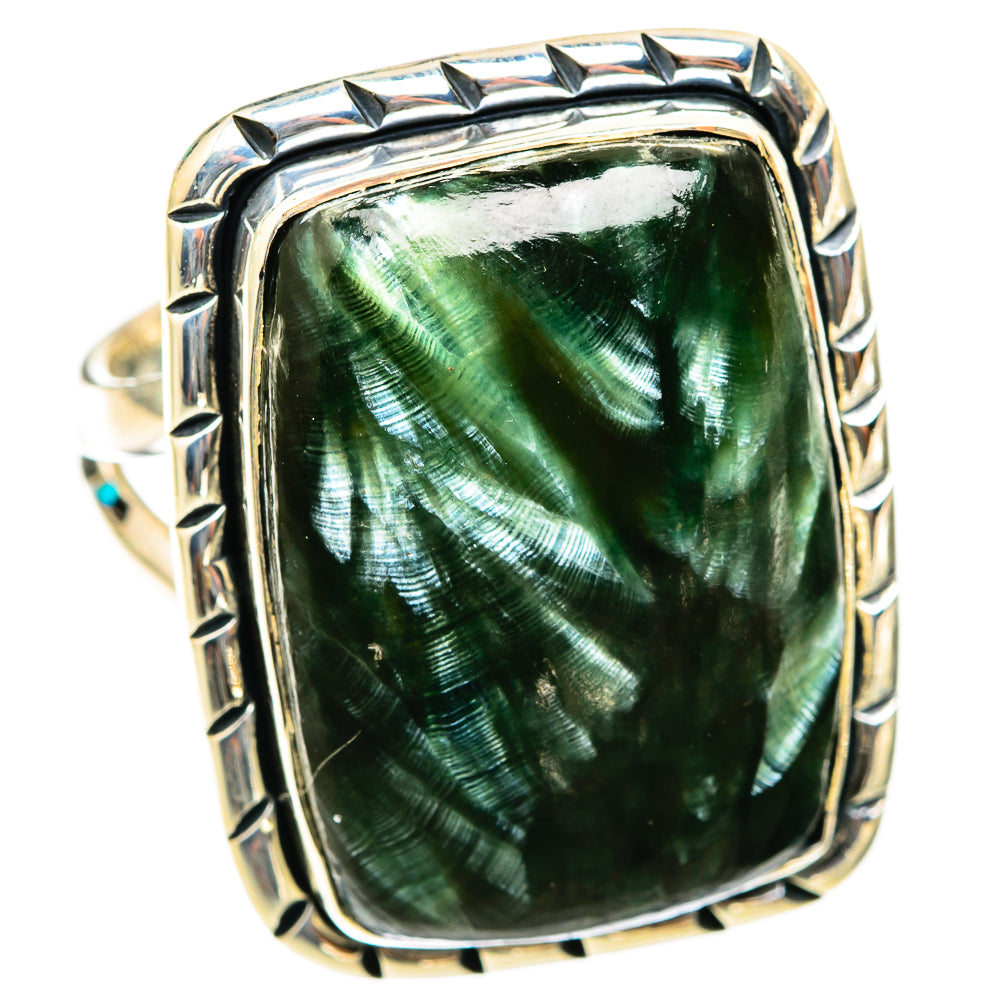 Seraphinite Rings handcrafted by Ana Silver Co - RING118515 - Photo 2