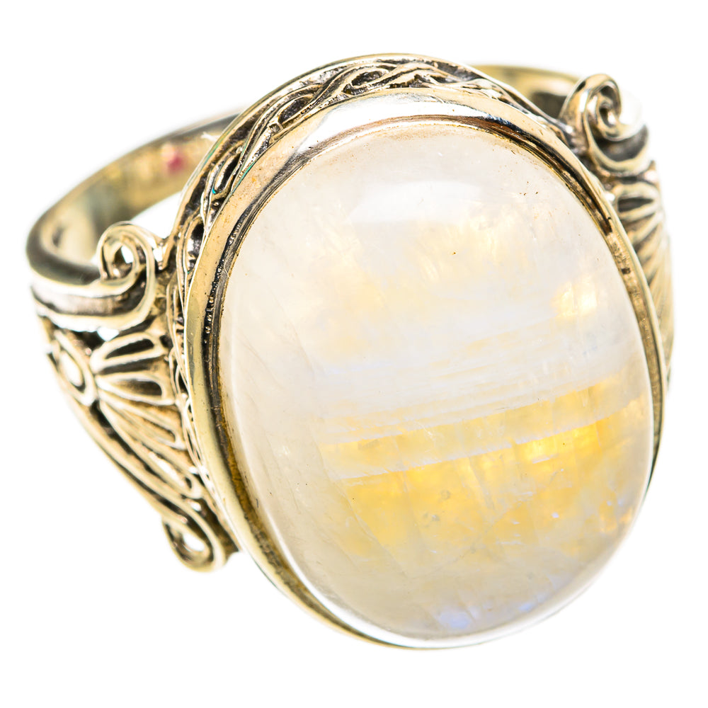 Rainbow Moonstone Rings handcrafted by Ana Silver Co - RING118528 - Photo 2
