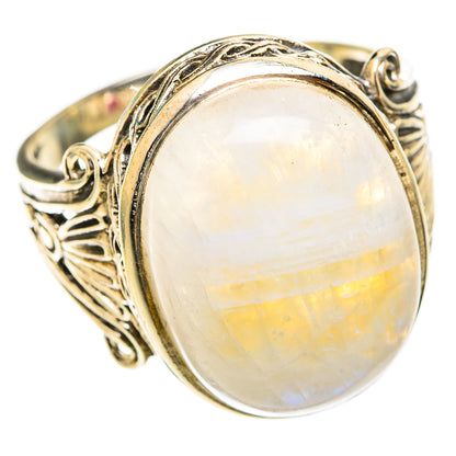 Rainbow Moonstone Rings handcrafted by Ana Silver Co - RING118528 - Photo 2