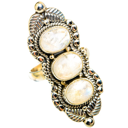 Rainbow Moonstone Rings handcrafted by Ana Silver Co - RING118529 - Photo 2