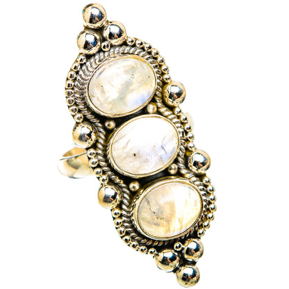 Rainbow Moonstone Rings handcrafted by Ana Silver Co - RING118530 - Photo 2