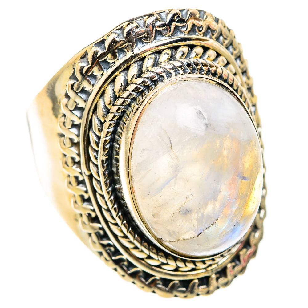Rainbow Moonstone Rings handcrafted by Ana Silver Co - RING118531 - Photo 2