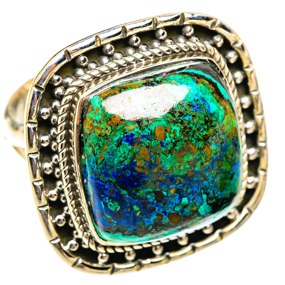 Chrysocolla In Azurite Rings handcrafted by Ana Silver Co - RING118532 - Photo 2