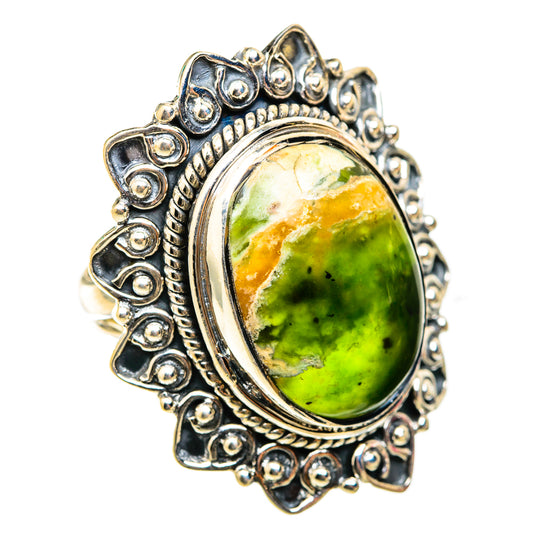 Australian Green Opal Rings handcrafted by Ana Silver Co - RING118547 - Photo 2