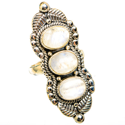 Rainbow Moonstone Rings handcrafted by Ana Silver Co - RING118555 - Photo 2