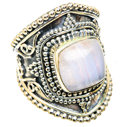 Blue Lace Agate Rings handcrafted by Ana Silver Co - RING118558 - Photo 2