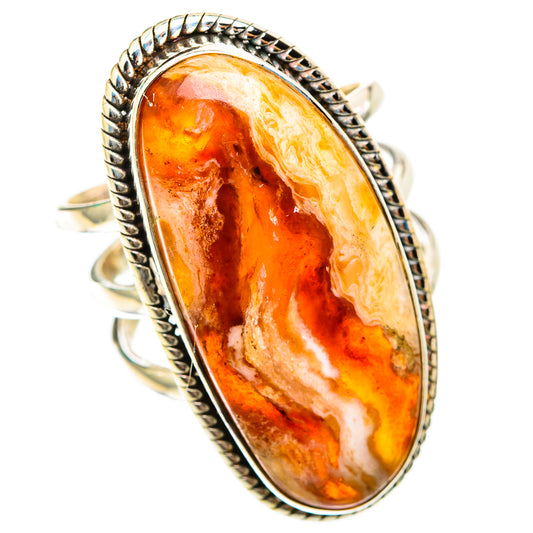 Crazy Lace Agate Rings handcrafted by Ana Silver Co - RING118574 - Photo 2