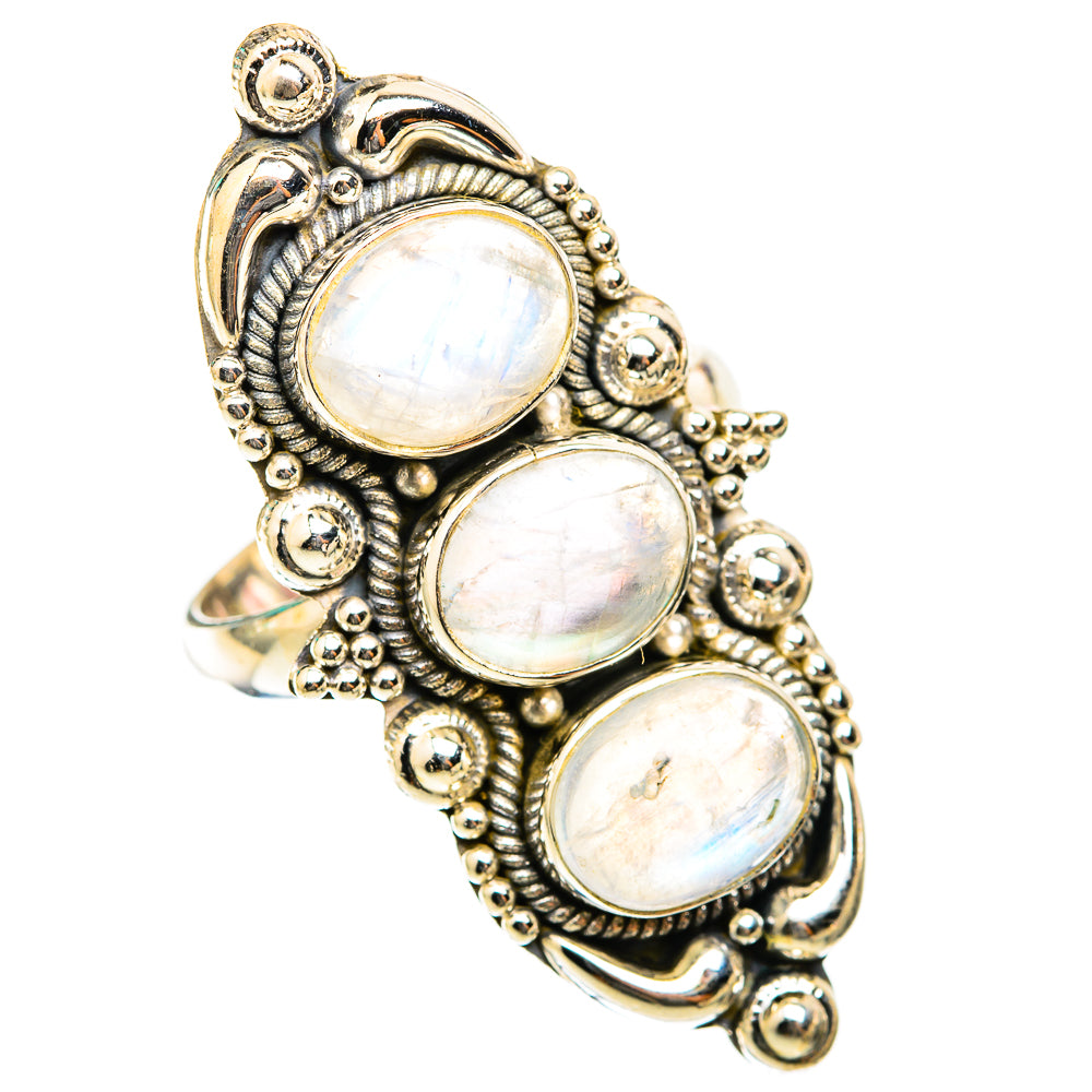 Rainbow Moonstone Rings handcrafted by Ana Silver Co - RING118579 - Photo 2