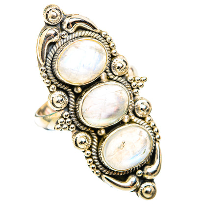 Rainbow Moonstone Rings handcrafted by Ana Silver Co - RING118579 - Photo 2