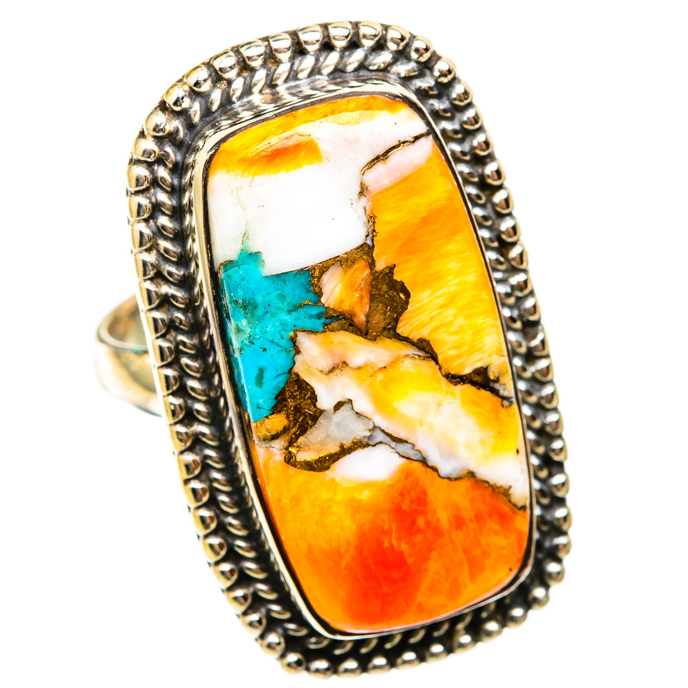 Kingman Pink Dahlia Turquoise Rings handcrafted by Ana Silver Co - RING118595 - Photo 2