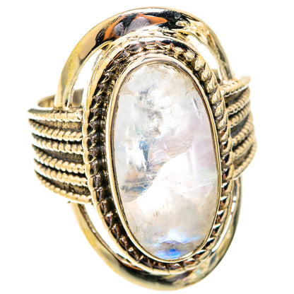 Rainbow Moonstone Rings handcrafted by Ana Silver Co - RING118623 - Photo 2