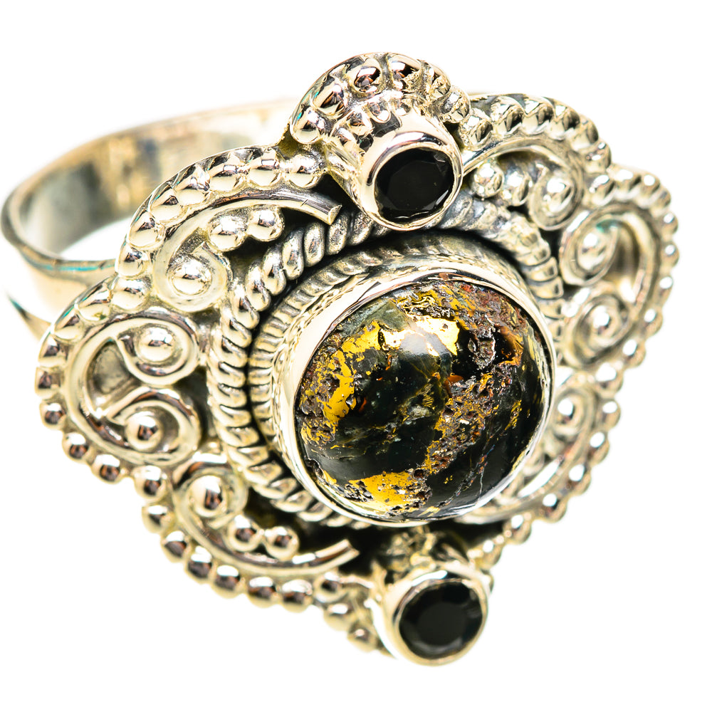 Pyrite Agate Rings handcrafted by Ana Silver Co - RING118650 - Photo 2