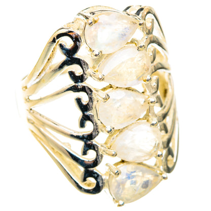 Rainbow Moonstone Rings handcrafted by Ana Silver Co - RING118651 - Photo 2