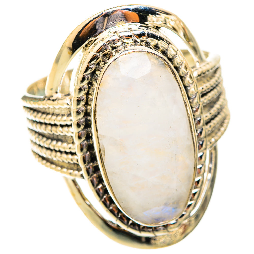 Rainbow Moonstone Rings handcrafted by Ana Silver Co - RING118652 - Photo 2