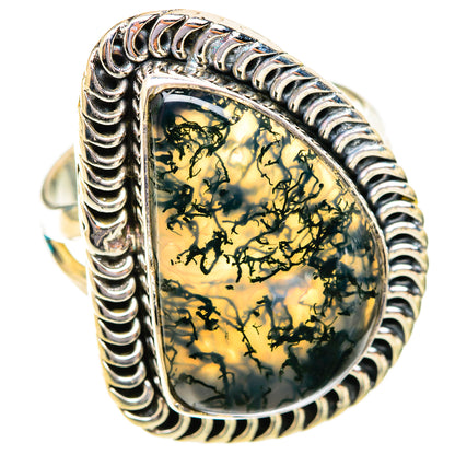 Green Moss Agate Rings handcrafted by Ana Silver Co - RING118665 - Photo 2