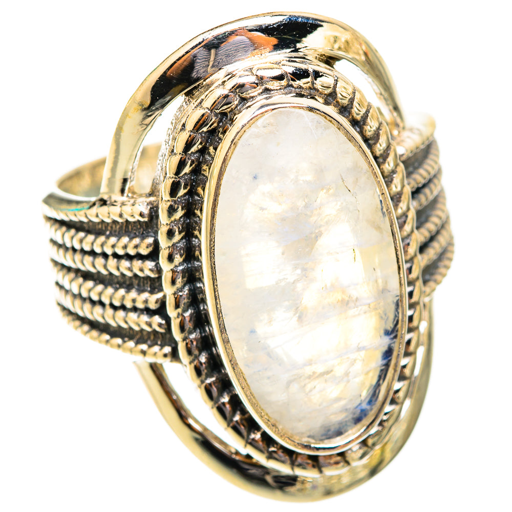 Rainbow Moonstone Rings handcrafted by Ana Silver Co - RING118700 - Photo 2