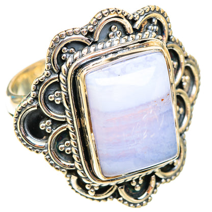 Blue Lace Agate Rings handcrafted by Ana Silver Co - RING118701 - Photo 2