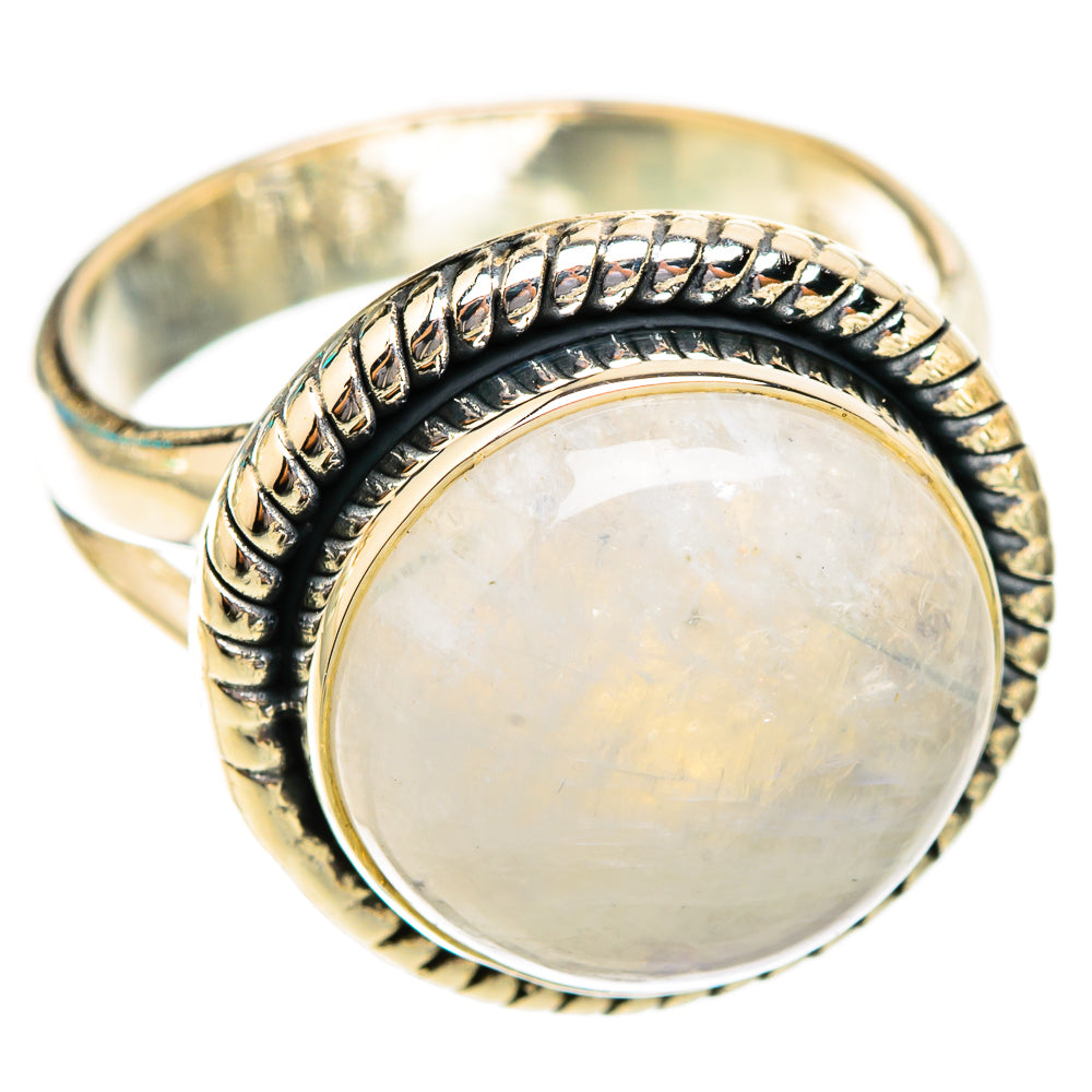Rainbow Moonstone Rings handcrafted by Ana Silver Co - RING118702 - Photo 2