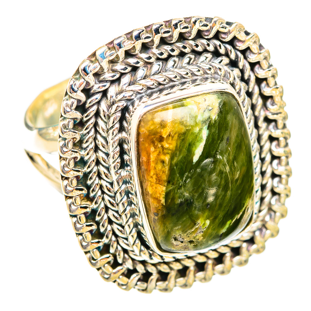 Australian Green Opal Rings handcrafted by Ana Silver Co - RING118711 - Photo 2