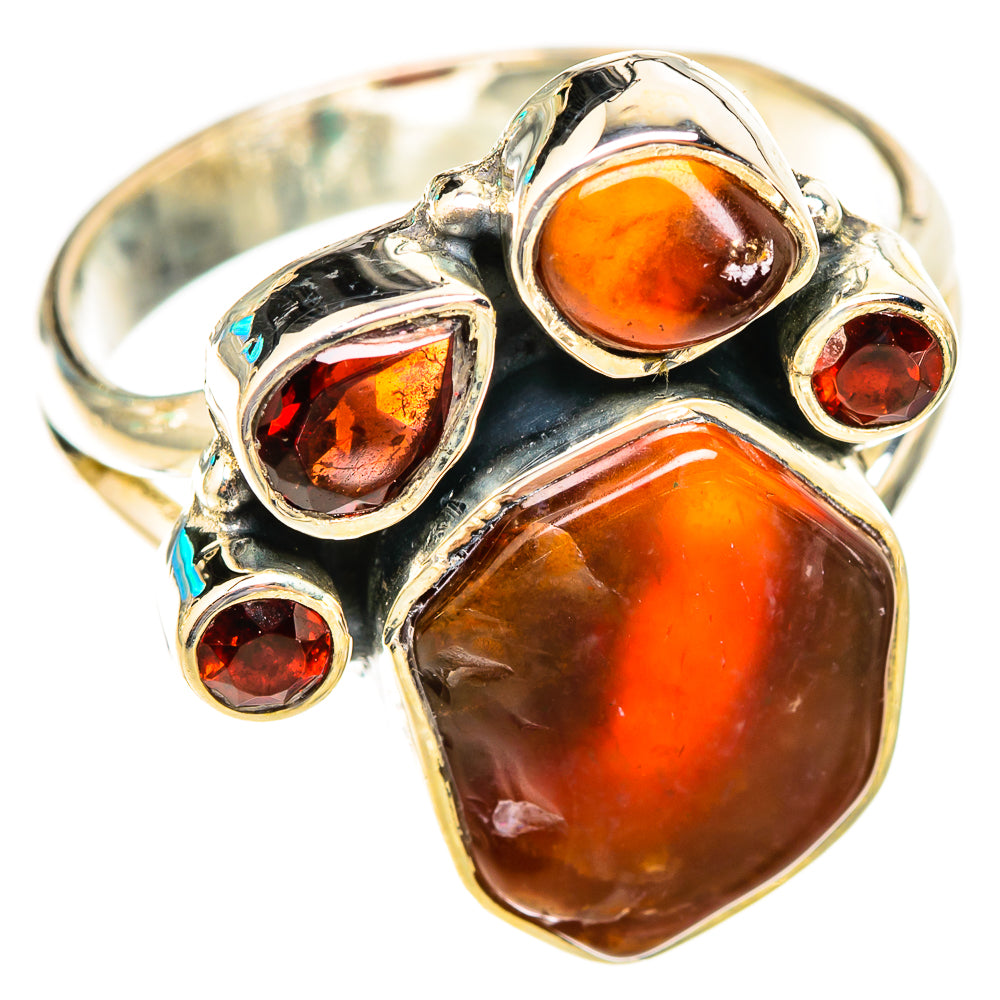 Mexican Fire Agate Rings handcrafted by Ana Silver Co - RING118715 - Photo 2