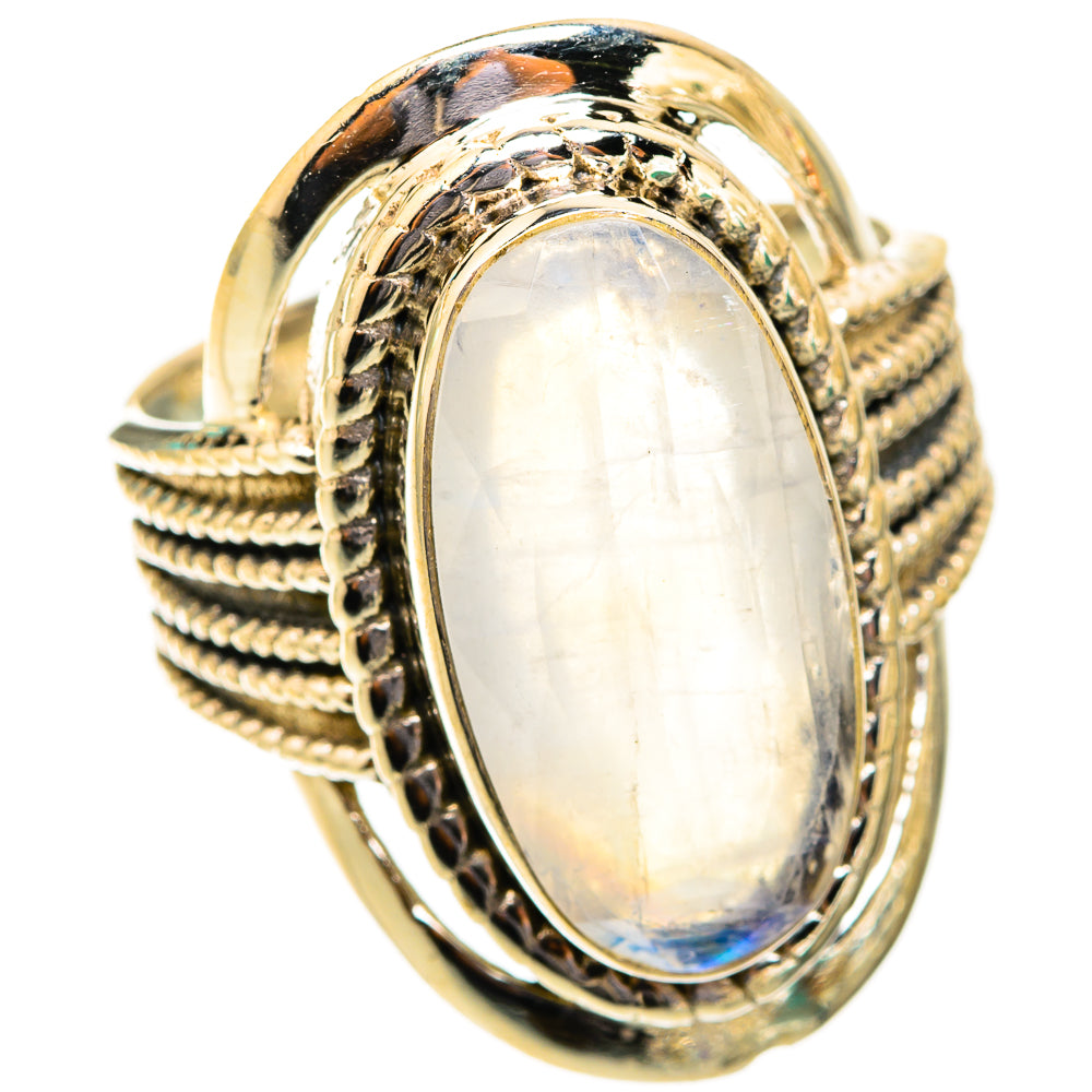 Rainbow Moonstone Rings handcrafted by Ana Silver Co - RING118720 - Photo 2