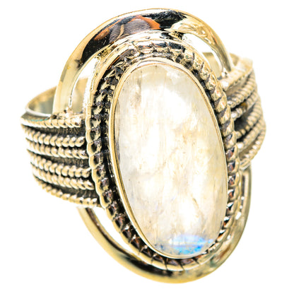 Rainbow Moonstone Rings handcrafted by Ana Silver Co - RING118743 - Photo 2