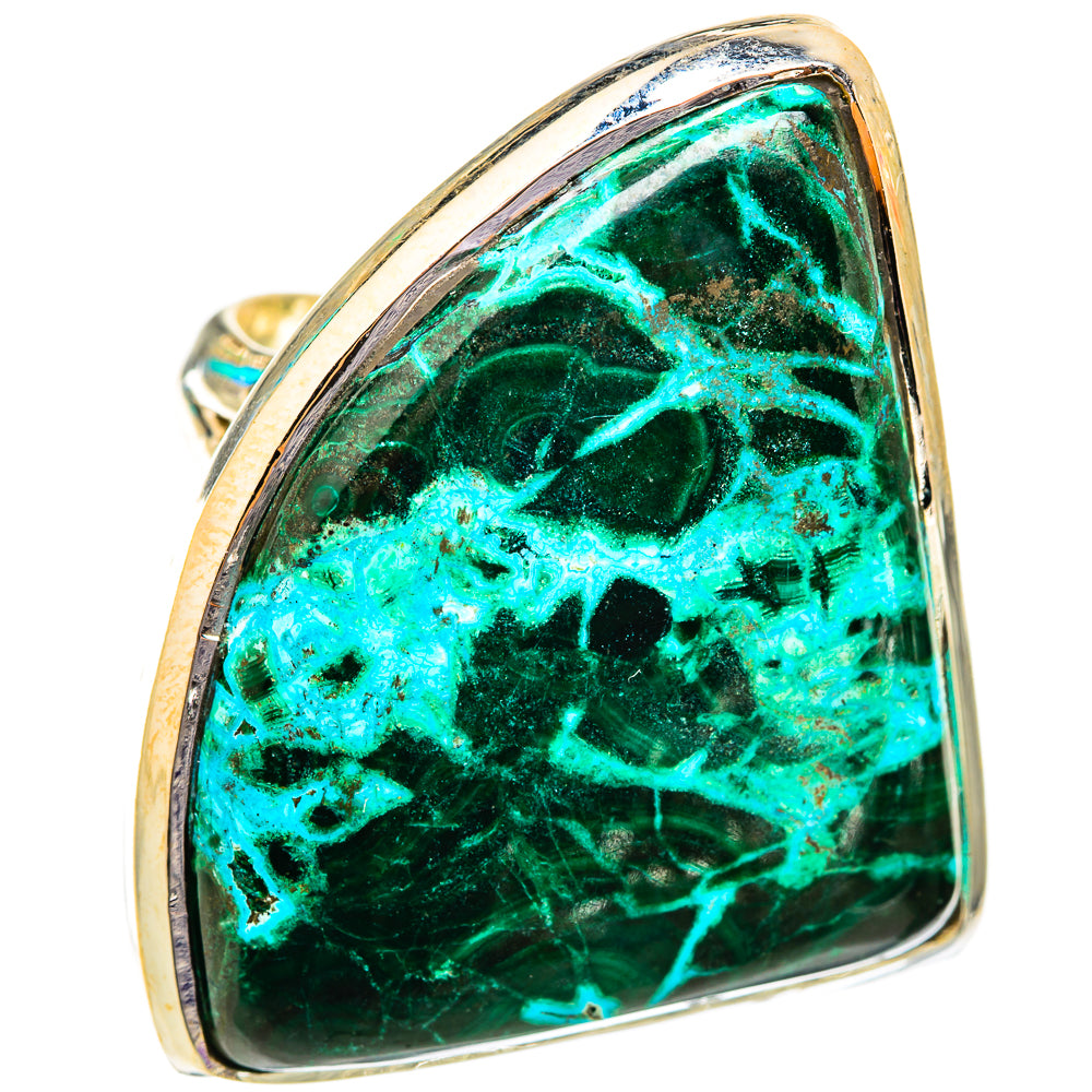 Malachite In Chrysocolla Rings handcrafted by Ana Silver Co - RING118758 - Photo 2