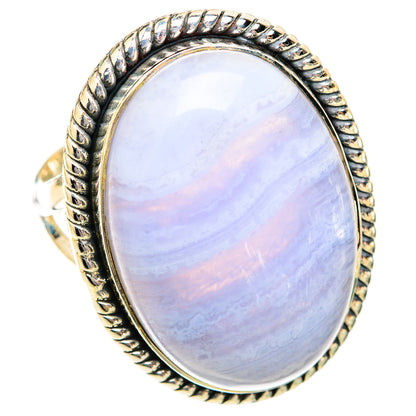 Blue Lace Agate Rings handcrafted by Ana Silver Co - RING118775 - Photo 2
