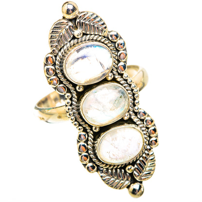 Rainbow Moonstone Rings handcrafted by Ana Silver Co - RING118776 - Photo 2