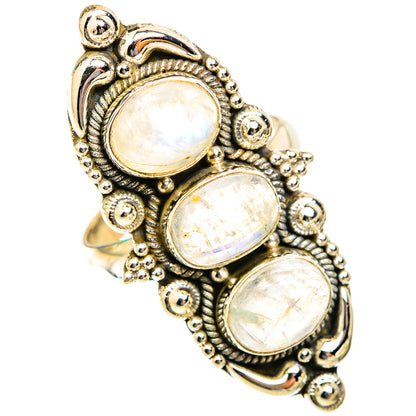 Rainbow Moonstone Rings handcrafted by Ana Silver Co - RING118777 - Photo 2