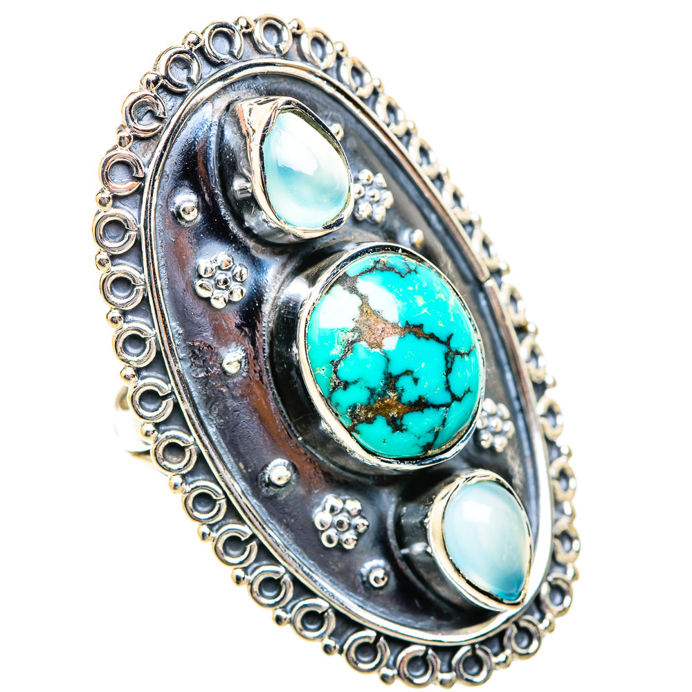 Tibetan Turquoise Rings handcrafted by Ana Silver Co - RING118786 - Photo 2