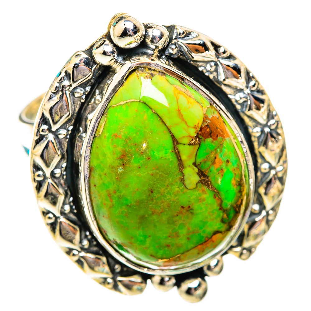 Green Copper Composite Turquoise Rings handcrafted by Ana Silver Co - RING118798 - Photo 2