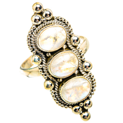 Rainbow Moonstone Rings handcrafted by Ana Silver Co - RING118811 - Photo 2