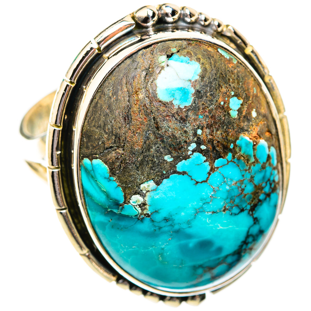 Tibetan Turquoise Rings handcrafted by Ana Silver Co - RING118823 - Photo 2