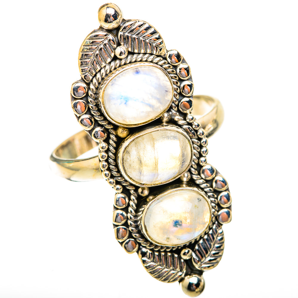 Rainbow Moonstone Rings handcrafted by Ana Silver Co - RING118845 - Photo 2