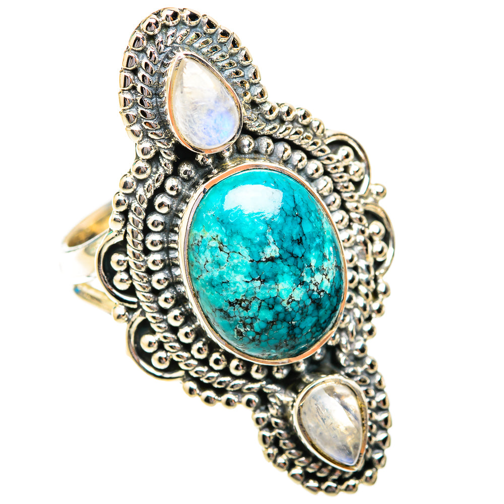 Tibetan Turquoise Rings handcrafted by Ana Silver Co - RING118855 - Photo 2