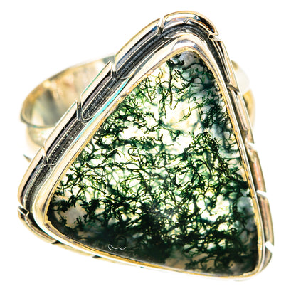 Green Moss Agate Rings handcrafted by Ana Silver Co - RING118861 - Photo 2