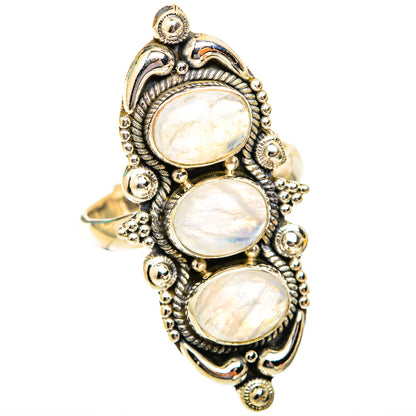 Rainbow Moonstone Rings handcrafted by Ana Silver Co - RING118875 - Photo 2