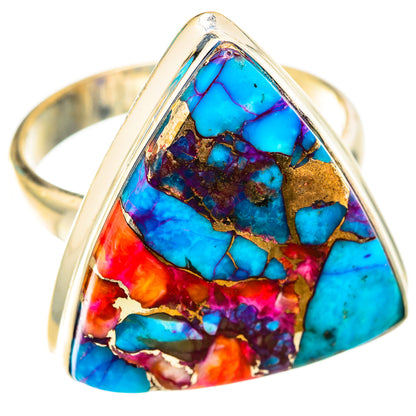 Kingman Pink Dahlia Turquoise Rings handcrafted by Ana Silver Co - RING118879 - Photo 2